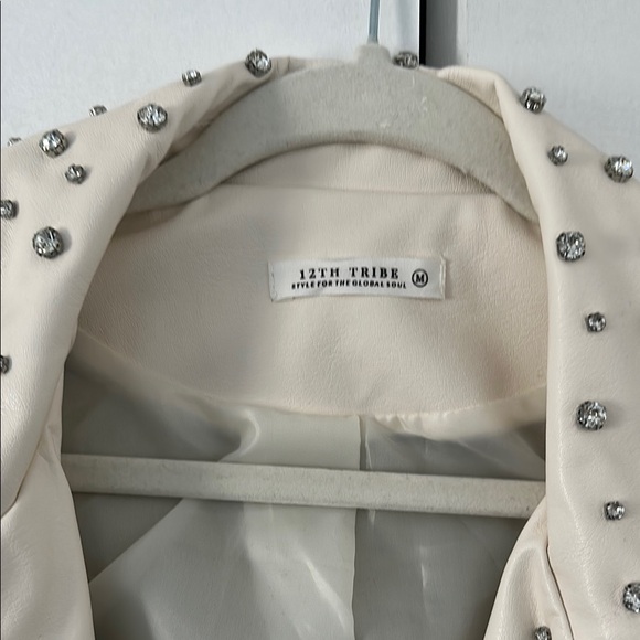 12 Tribe. Crazy in Love Studded Cream Jacket - Picture 3 of 5